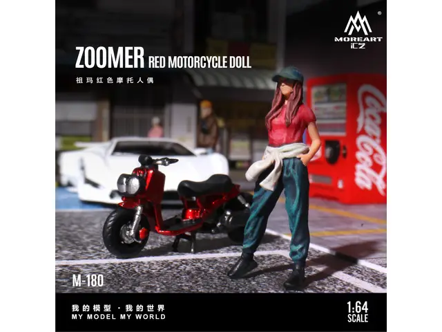 MOREART MoreArt - 1/64 Zuma Red Motorcycle Doll