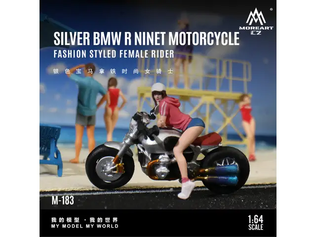 MOREART MoreArt - 1/64 Silver BMW Latte Fashionable Female Rider