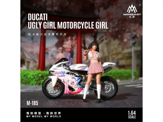 MOREART MoreArt - 1/64 Ducati Harley Quinn Motorcycle Girl Set