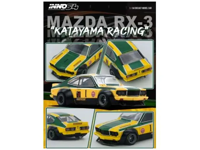 INNO64 Inno64 - 1/64 Mazda Savanna RX3 *Katayama Racing* Livery, yellow/green