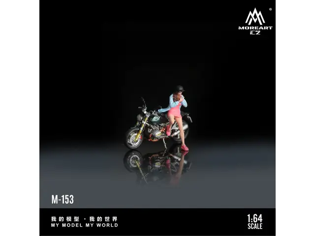 MOREART MoreArt - 1/64 Dark Green BMW R nineT Motorcycle Girl