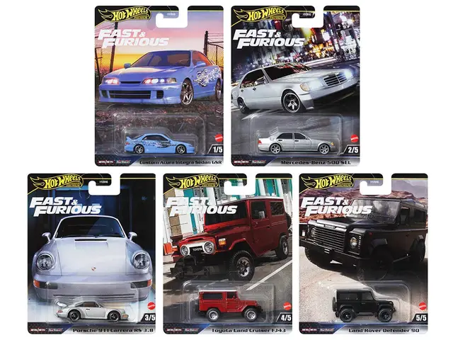 MATTEL Hot Wheels - 1/64 Fast & the Furious Assortment of 5pcs 979G + Blister