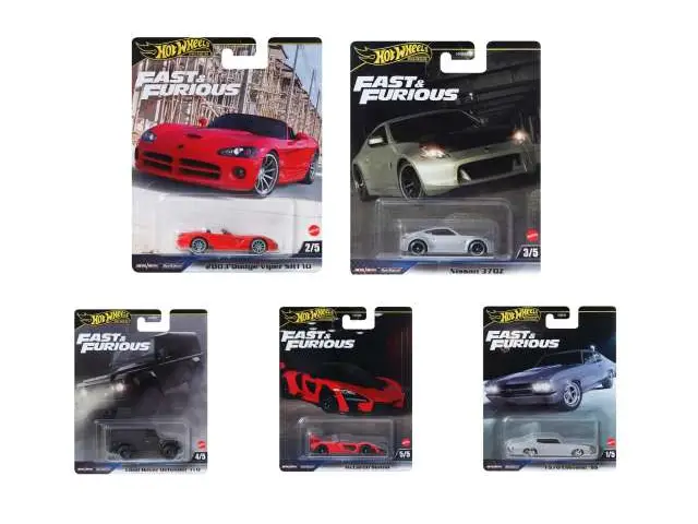 MATTEL Hot Wheels - 1/64 Fast & the Furious Assortment of 5pcs 979J + Blister