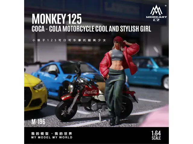 MOREART MoreArt - 1/64 Little Monkey 125 Coca-Cola Motorcycle Cool Girl MO222196