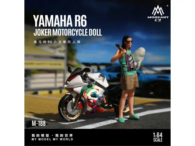 MOREART MoreArt - 1/64 Yamaha R6 Clown Motorcycle Figure MO222188