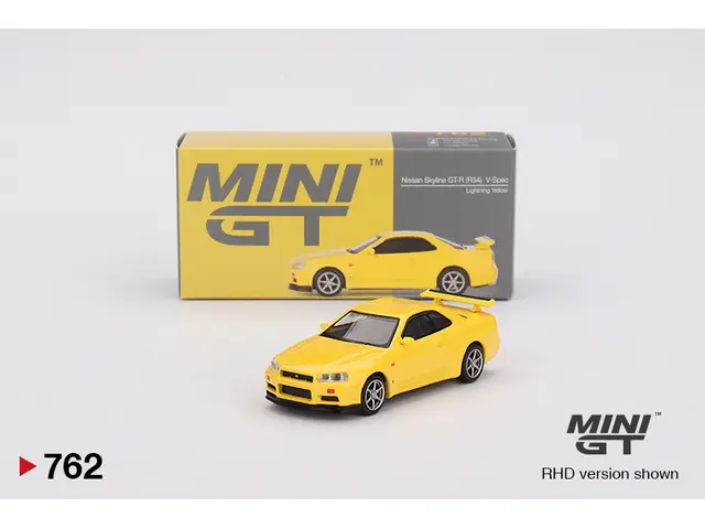 MINI GT Mini GT - 1/64 Nissan Skyline GT-R (R34) V-Spec Lightning Yellow - MGT00762-R