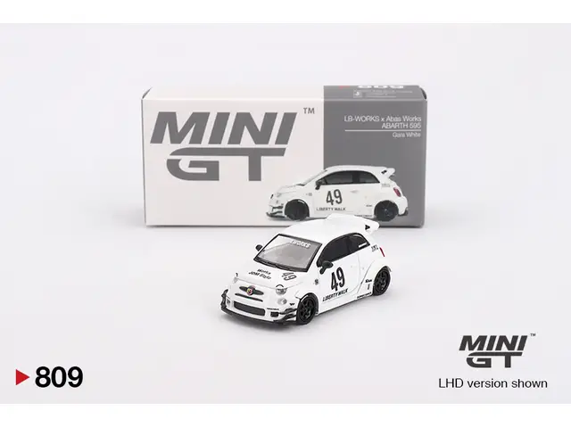 MINI GT Mini GT - 1/64 LB-WORKS x Abas Works ABARTH 595 Gara White - MGT00809-L