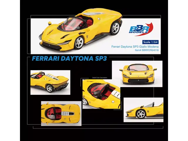 BBR MODELS BBR Models - 1/64 Ferrari Daytona SP3 Modena Yellow - BBRFER64018
