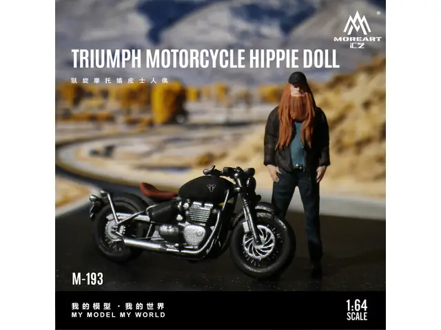 MOREART MoreArt - 1/64 Triumph Motorcycle Hippie Doll - MO222193