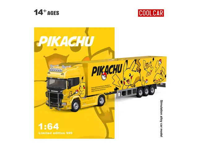 COOL.CAR Cool Car - 1/64 Scania Container Truck - Pikachu Livery - CC644025