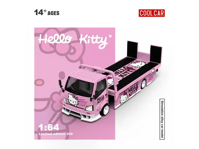 COOL.CAR Cool Car - 1/64 H300 Hello Kitty flatbed transport trailer - CC647221