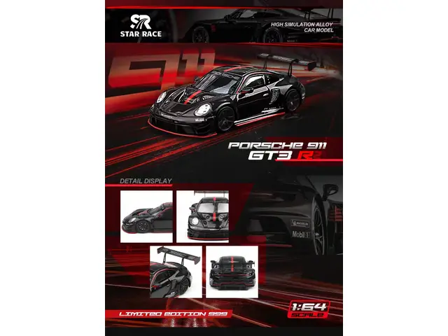 STAR RACE Star Race - 1/64 Porsche 911 GT3 with black horizontal stripes - SR64001
