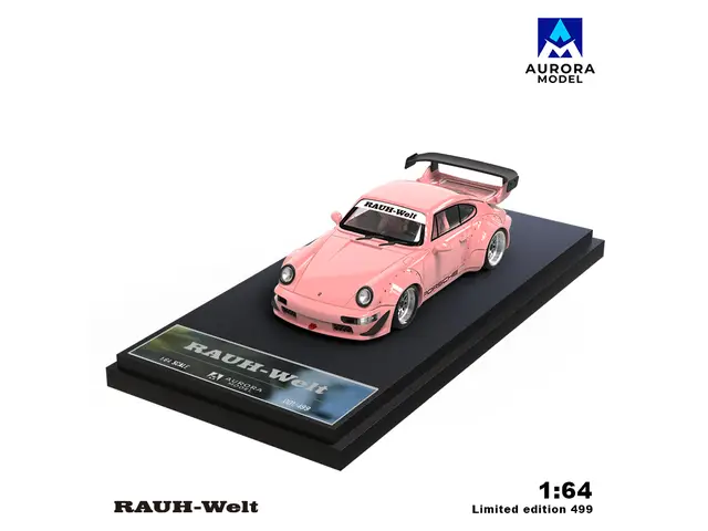 AURORA MODEL AM - 1/64 Porsche RWB964 964-Candy Pink Bicycle - AM640880