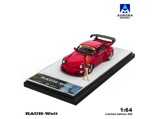 AURORA MODEL AM - 1/64 Porsche RWB964 964 - Metallic Red Figure Model - AM640881-1