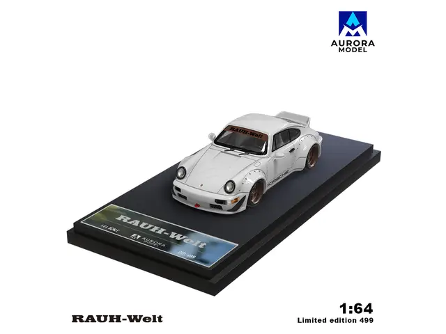 AURORA MODEL AM - 1/64 Porsche RWB964 964-Pearl White Ducktail Bicycle - AM640882