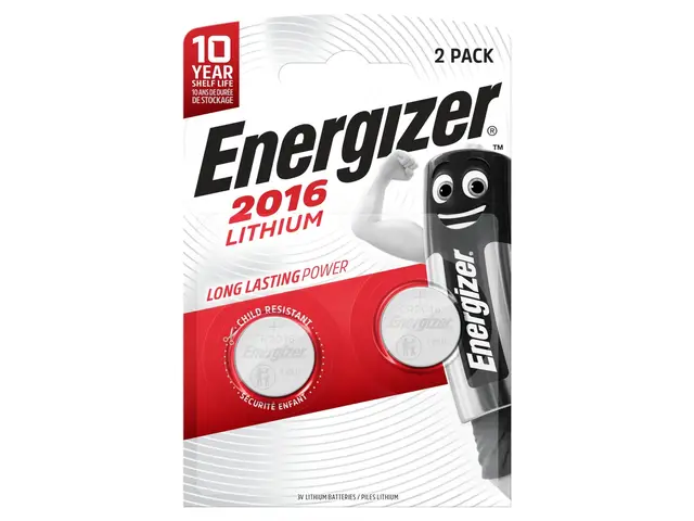 ENERGIZER BATTERIES Energizer CR2016 Lithium 3V Blister 2