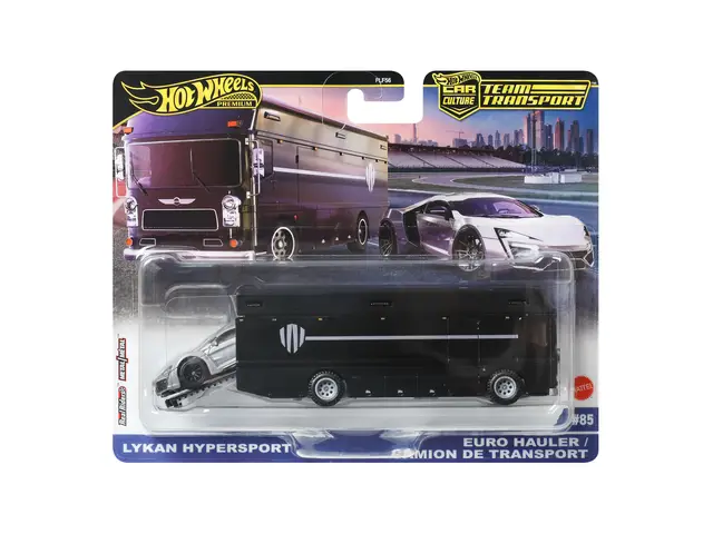 MATTEL Hot Wheels - 1/64 Premium 2025 Team Transport Lykan Hypersport + Euro Hauler - JBM39