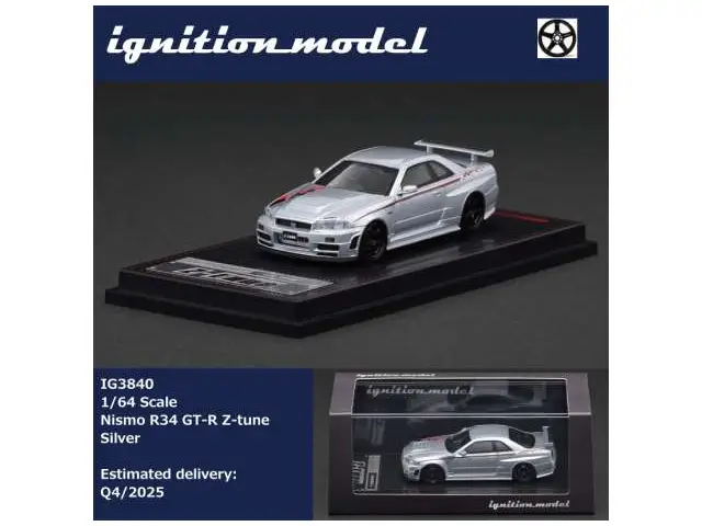 IGNITION MODEL Ignition Model - 1/64 Nismo R34 GT-R Z-tue, silver