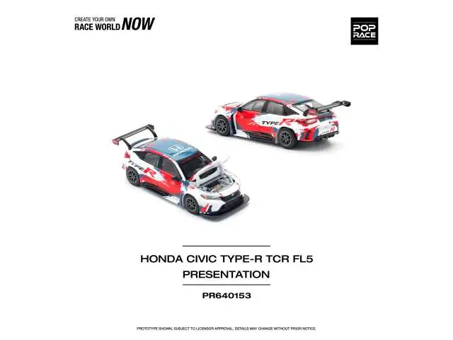POP RACE Pop race - 1/64 Honda Civic Type-R (FL5) TCR *Presentation*, white/red/black