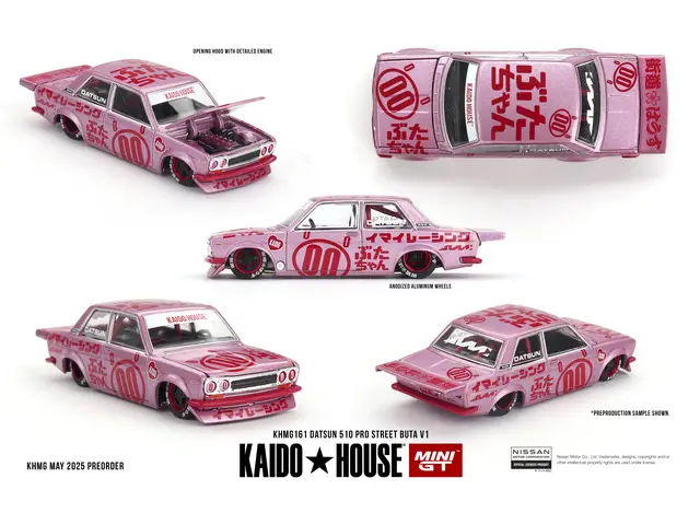 MINI GT Mini GT - 1/64 1969 Kaido House Datsun 510 Pro Street Buta V1, pink