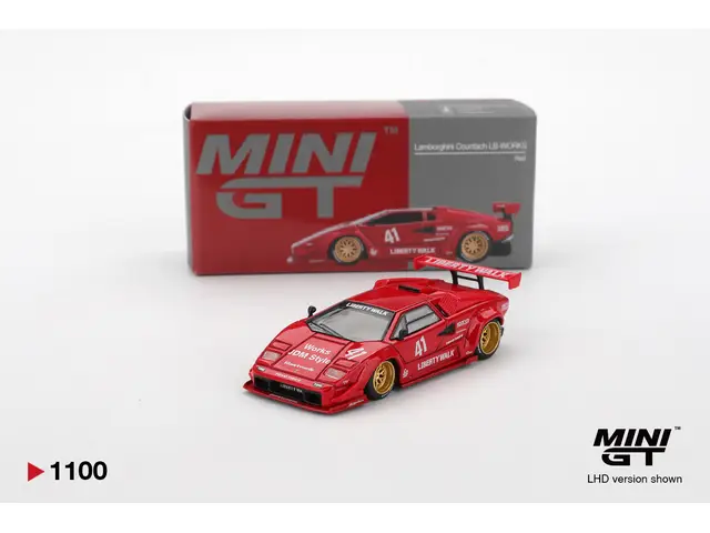 MINI GT Mini GT - 1/64 2025 Lamborghini Countach LB-Works #41, red