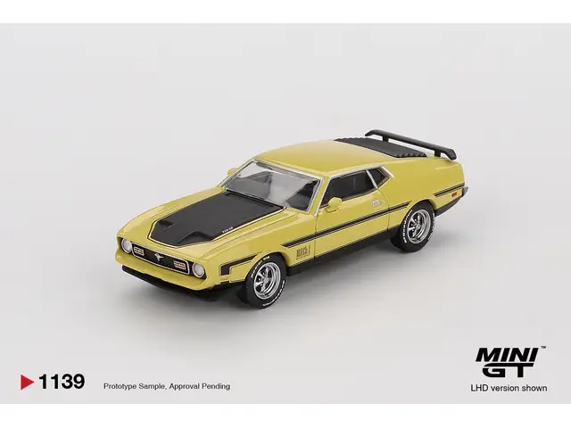 MINI GT Mini GT - 1/64 1971 Ford Mustang Mach 1, grabber yellow