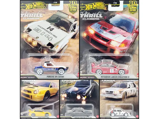 MATTEL Hot Wheels - 1/64 Thrill Climbers mix box of 5 + Blister