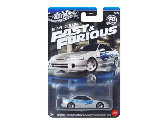 MATTEL Hot Wheels - 1/64 Custom Acura Integra Sedan GSR, silver