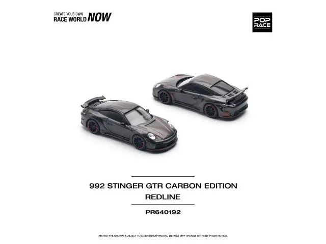 POP RACE Pop Race - 1/64 Porsche 992 Stinger GTR Carbon Edition *Redline*, anthracite