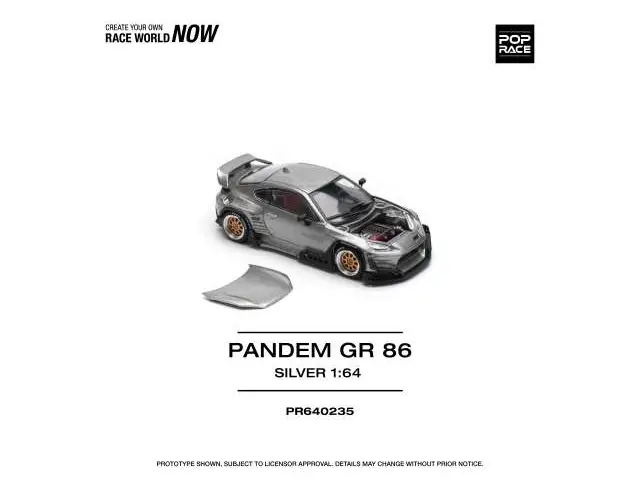 POP RACE Pop Race - 1/64 Pandem GR86, silver