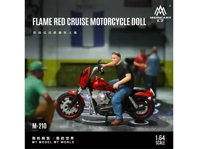 MOREART MoreArt - 1/64 Fiery Red Cruiser Motorcycle Figure