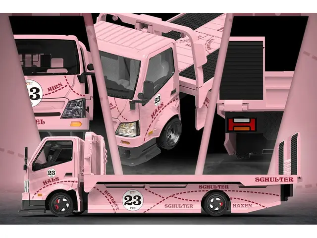 COOL.CAR Cool Car - 1/64 H300 Flat Transport Trailer - Pink Pig CC647223