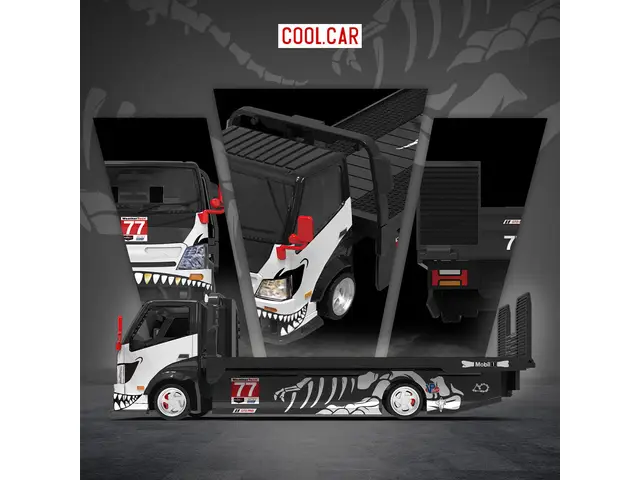 COOL.CAR CoolCar - 1/64 H300 Flatbed Transport Trailer #77 Skeleton Rexy CC647224