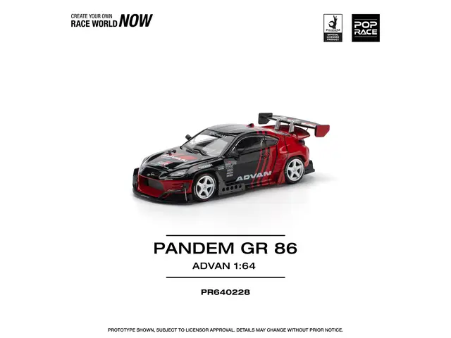 POP RACE Pop Race - 1/64 Pandem GR86 Advan, black/red
