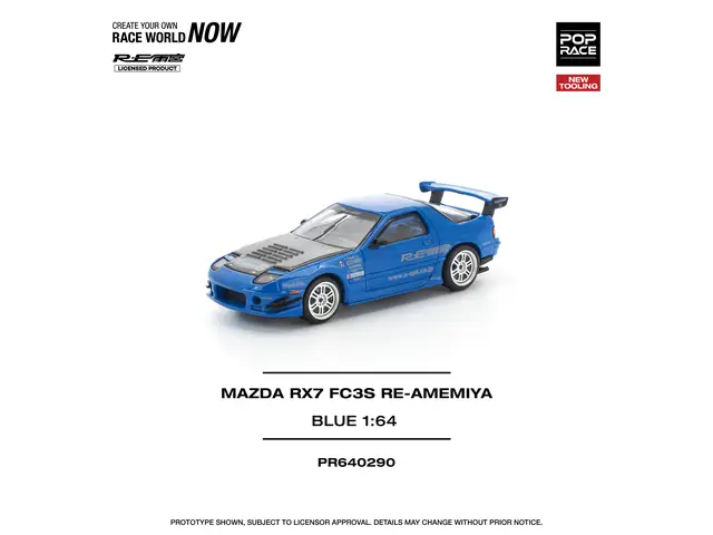POP RACE Pop Race - 1/64 Mazda RX-7 (FC3S) RE-AMEMIYA, blue