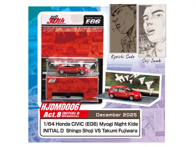 HOBBY JAPAN Hobby Japan - 1/64 Honda Civic (EG6) Myogi Night Kids/INITIAL D Shingo Shoji VS Takumi Fujiwara, red