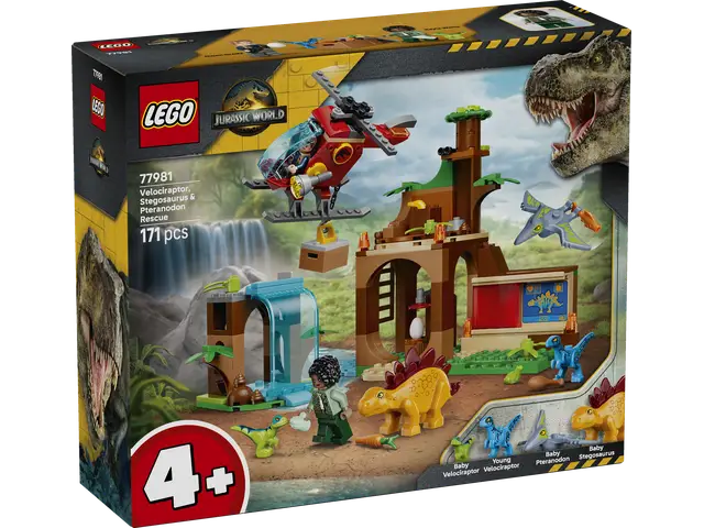 LEGO® Velociraptor, Stegosaurus & Pteranodon Rescue