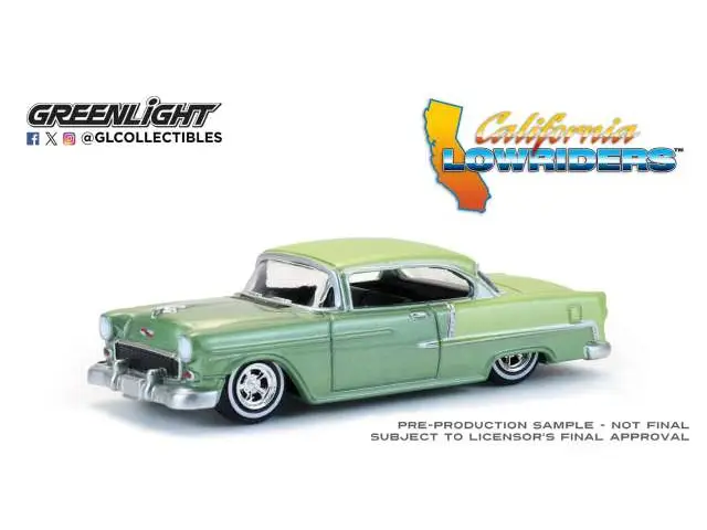 GREENLIGHT 1/64 1956 Chevrolet Bel Air Lowrider *California Lowriders Series 7*, crocus yellow/laurel green two-tone