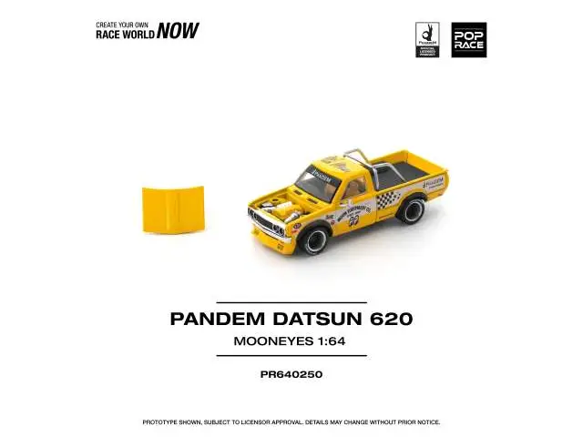 POP RACE 1/64 Pandem Datsun 620 *Mooneyes*, yellow/black