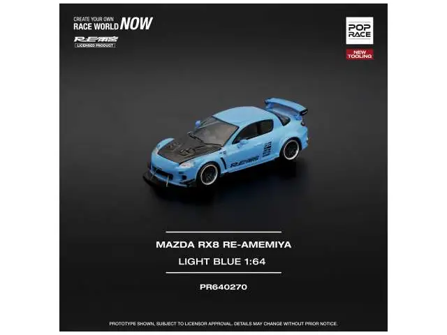 POP RACE 1/64 Mazda RX-8 RE-AMEMIYA, light blue