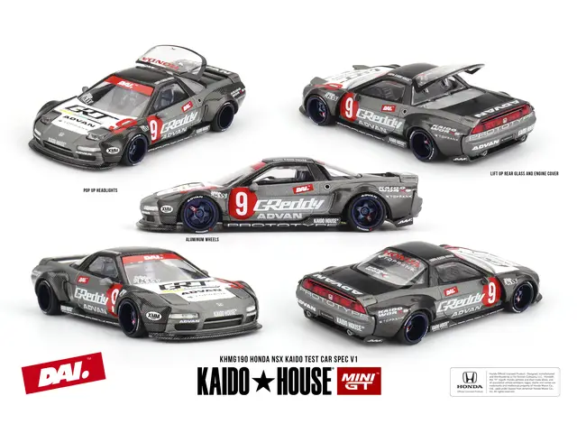 MINI GT 1/64 Honda NSX Kaido Test Car Spec V1, grey/red/white