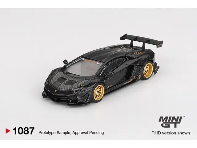 MINI GT 1/64 2025 Lamborghini Aventador LB-Works Limited Edition, matte black