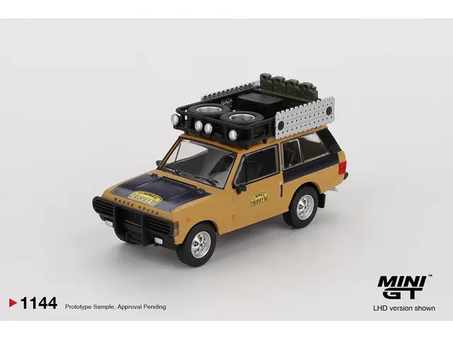 MINI GT 1/64 1981 Range Rover C.Swoboda & K. Mentel Winner Camel Trophy Sumatra, yellow/black