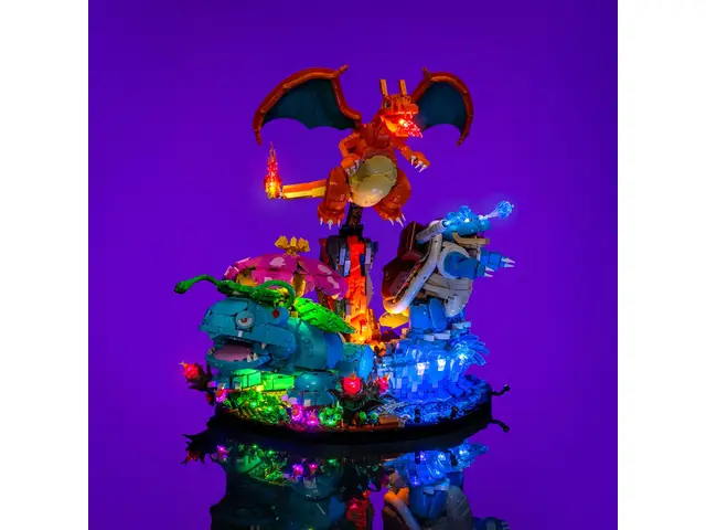 LIGHT MY BRICKS Kit d'éclairage pour LEGO® Pokémon™ Venusaurus, Charizard et Blastoise #72153