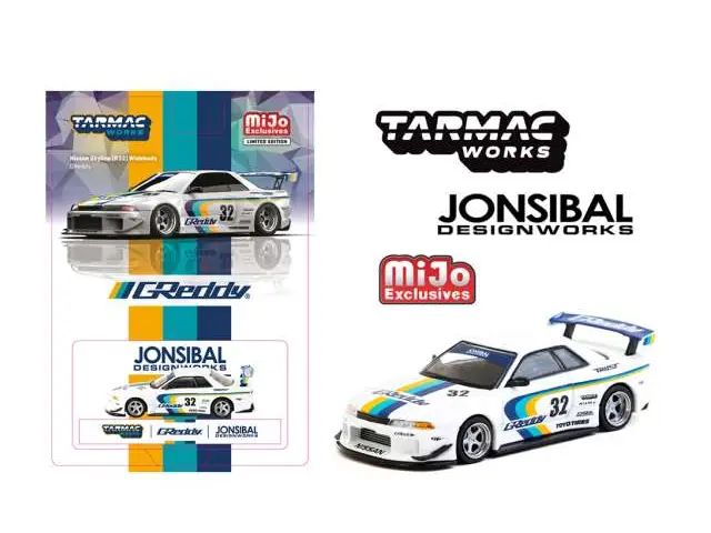TARMAC 1/64 Nissan Skyline GT-R R32 Widebody Jonsibal Designworks Greddy Limited, white