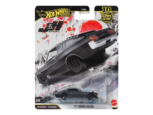 MATTEL Hot Wheels Car Culture 1977 Toyota Celica Premium 1:64 Scale Die-Cast Toy Car, Japan Historics 5