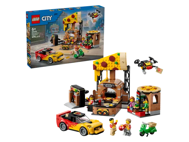 LEGO® Pizza-Liefererlebnis mit Fahrzeugen
