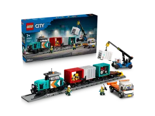 LEGO City - Le train de marchandises du port avec grue et camion - 60509