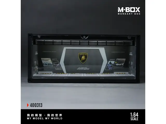 MOREART 1/64 MBox - Lamborghini Container Model Storage Diorama mit Beleuchtung - MB400313