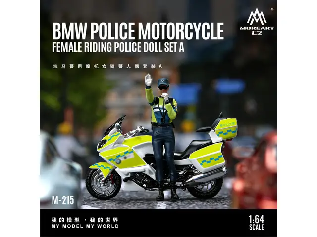 MOREART 1/64 BMW Police Motorcycle Police Figure Set MO222215